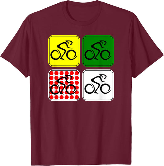 Racing Road Bike Jersey Bicycle Cycling Race Biking T-Shirt - T-Shirt | Maroon