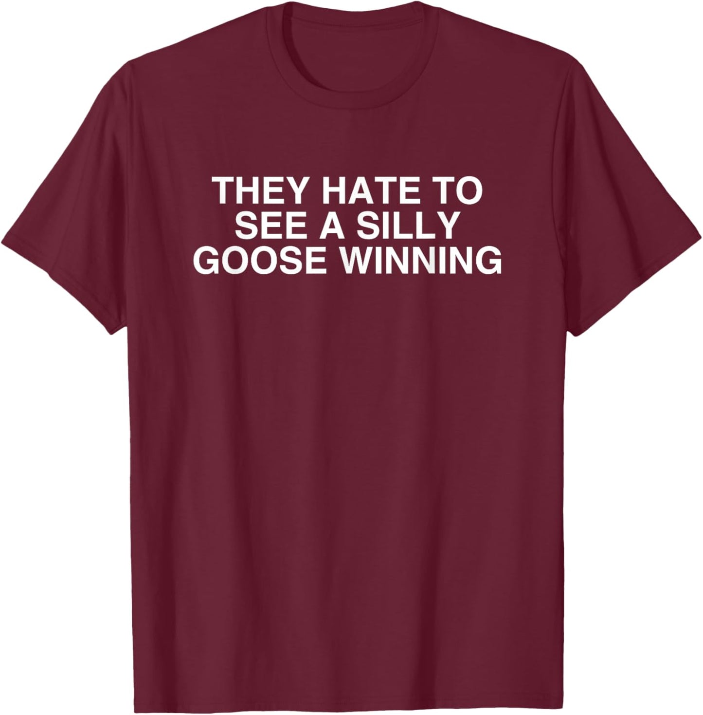 They Hate To See A Silly Goose Winning Y2K College Meme T-Shirt - T-Shirt | Maroon