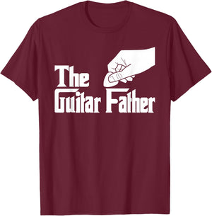 The Guitar Father - Guitar Player Guitarist Musician T-Shirt - T-Shirt | Maroon