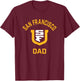 University of San Francisco USF Dons Arched Dad T-Shirt - T-Shirt | Maroon