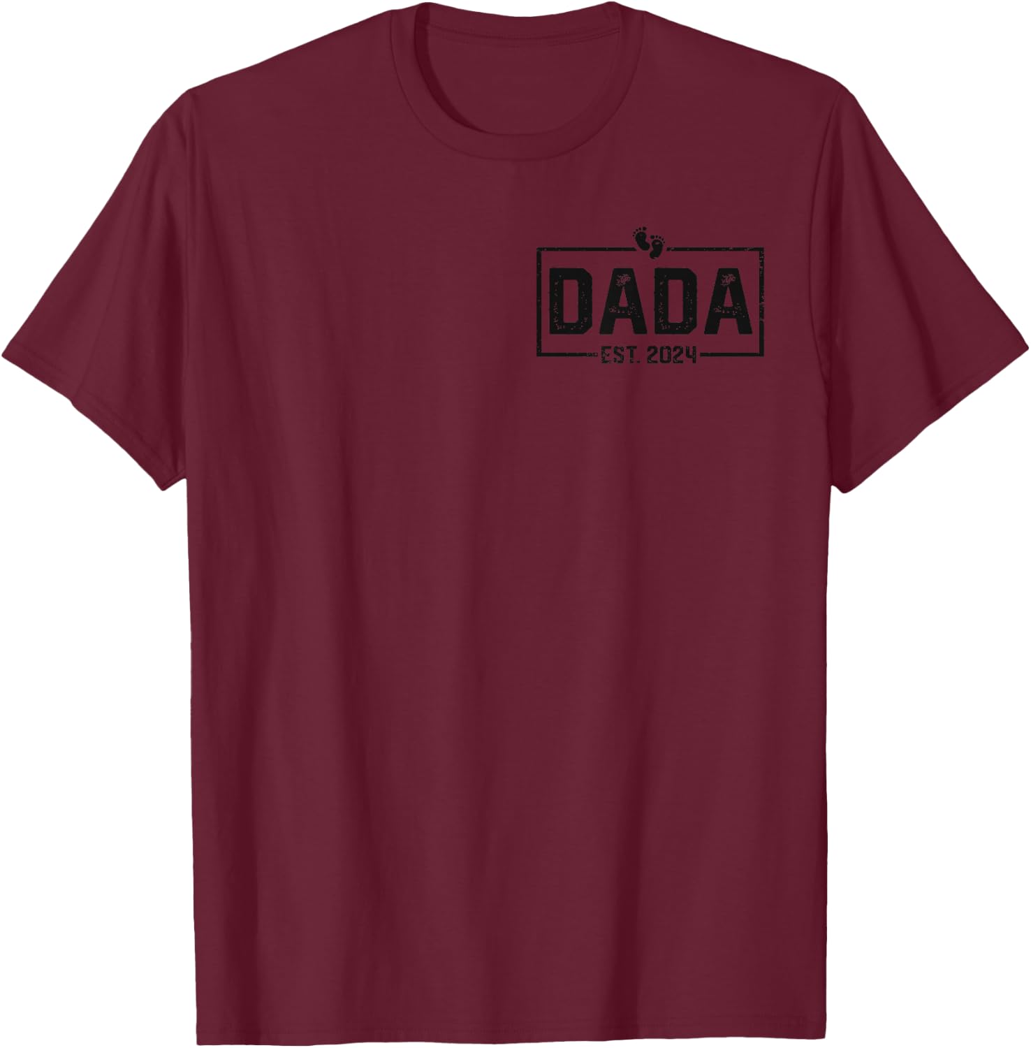 Dada Est. 2024 Dada 2024 Logo New Dad Fathers Day T-Shirt - T-Shirt | Maroon