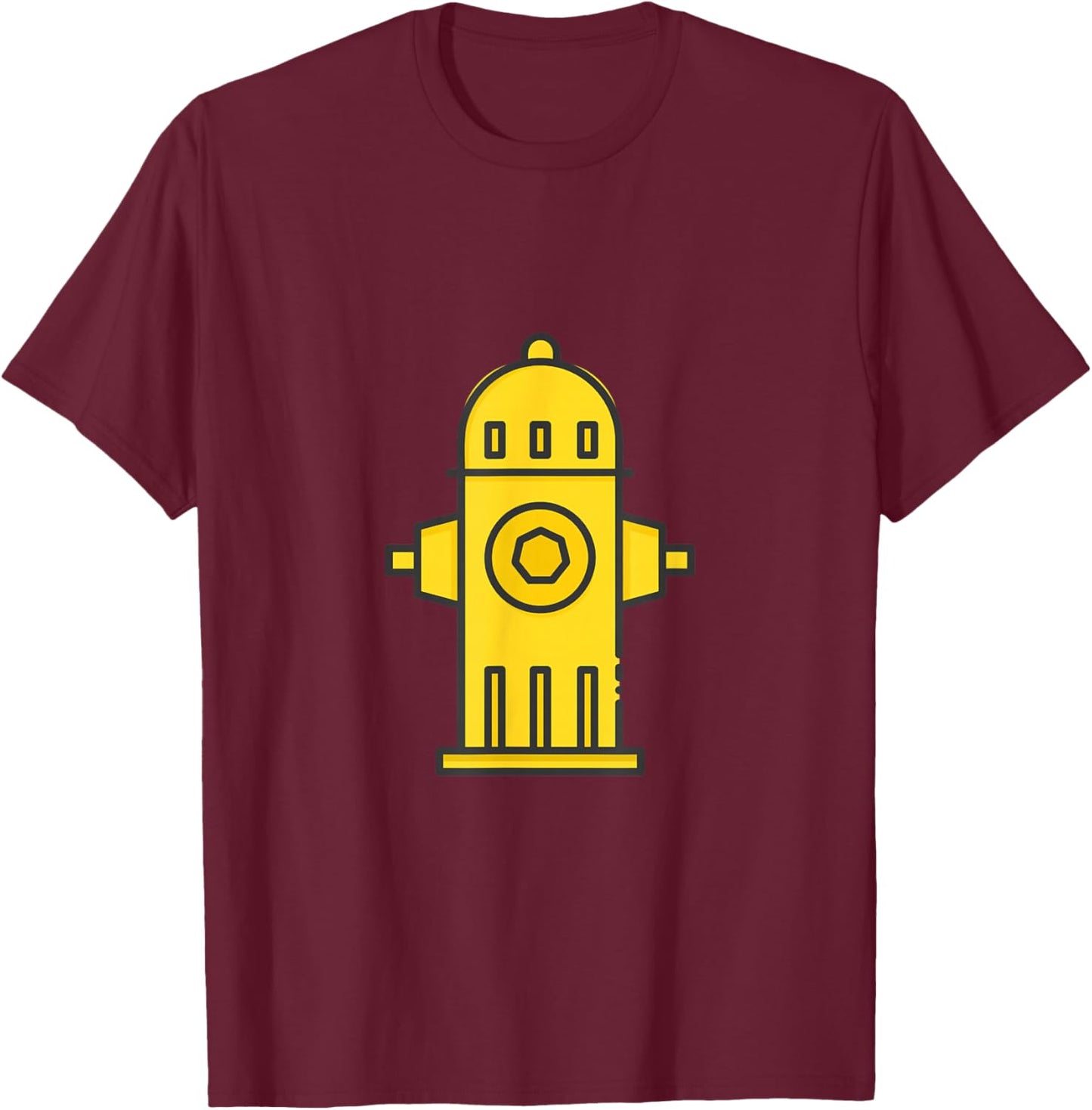 Yellow Fire Hydrant T-Shirt - T-Shirt | Maroon