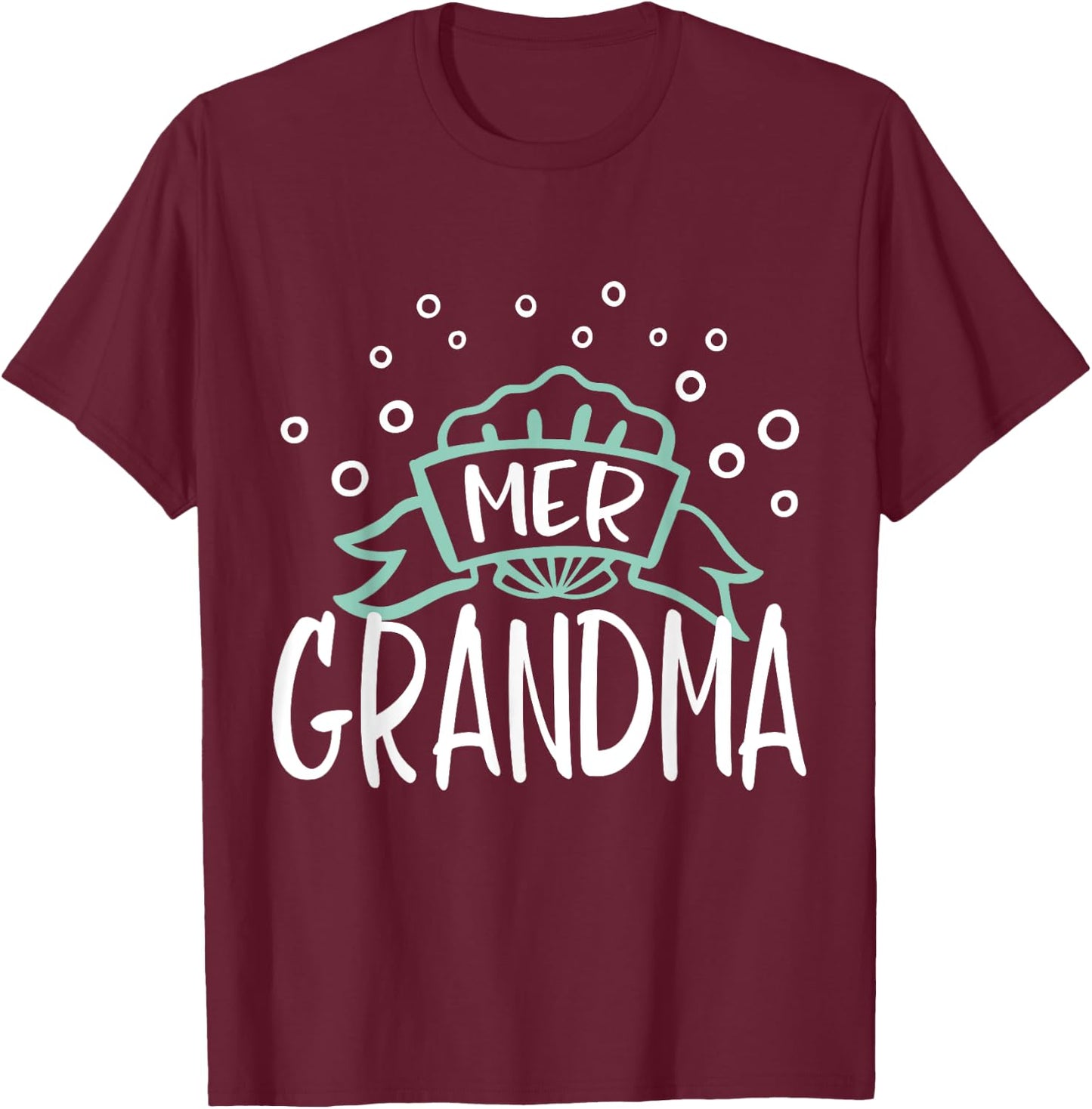 Mer Grandma Mermaid Matching Family T-Shirt - T-Shirt | Maroon