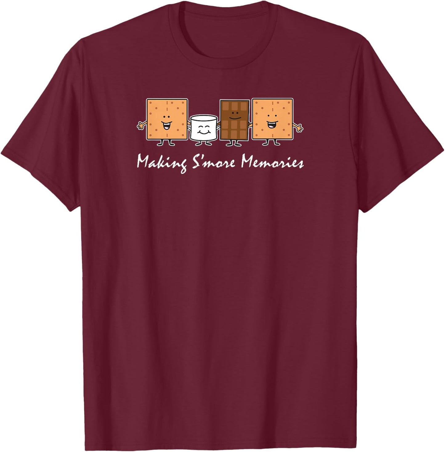 Making Smore Memories Camping Campfire Smores Cartoon T-Shirt - T-Shirt | Maroon