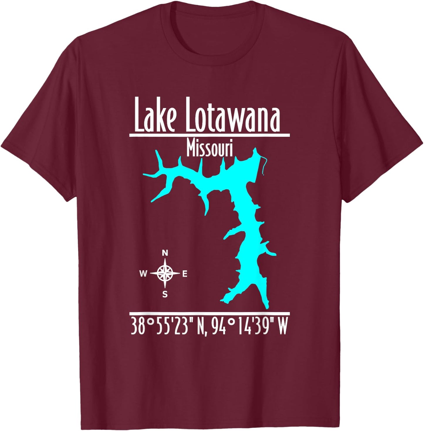 Modern Lake Lotawana, Missouri T-Shirt - T-Shirt | Maroon