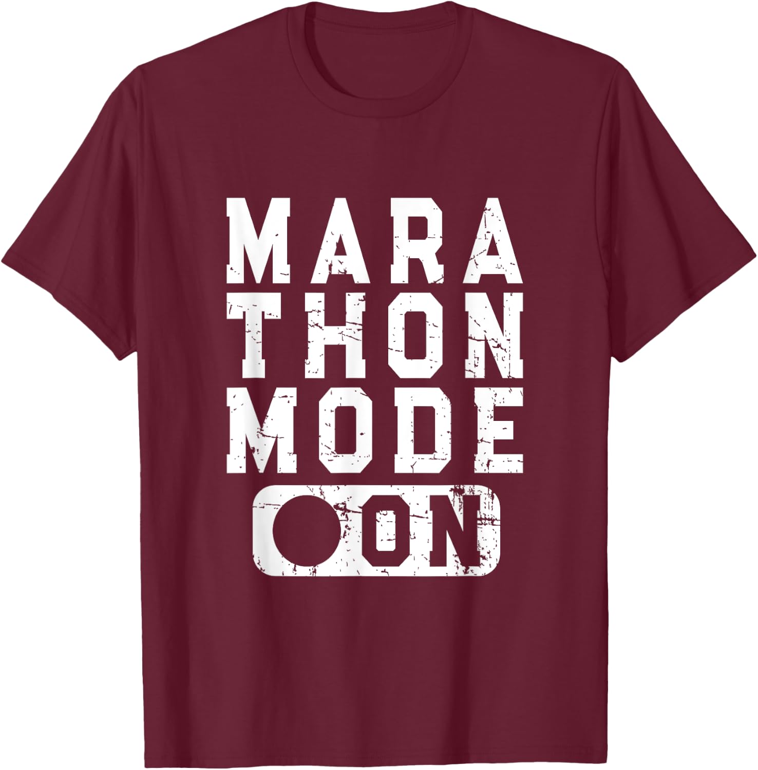 Marathon Mode On - Training Running Race Artwork T-Shirt - T-Shirt | Maroon
