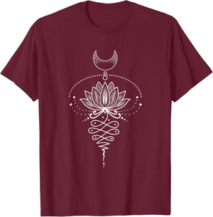 Spiritual Lotus Flower Unalome Zen Meditation Yoga Lovers T-Shirt - T-Shirt | Maroon