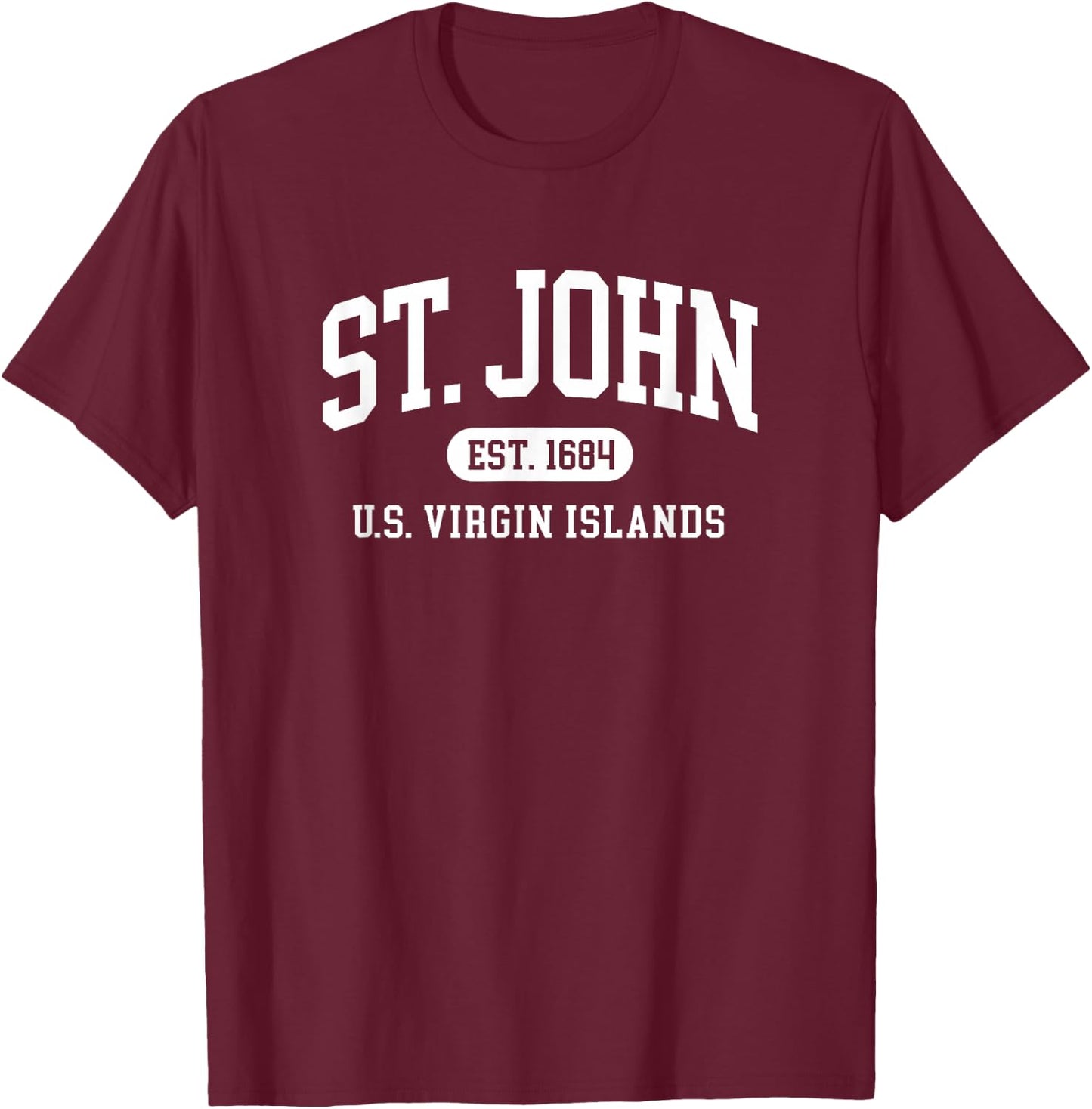 Vintage St John USVI Souvenir Throwback Retro T-Shirt - T-Shirt | Maroon