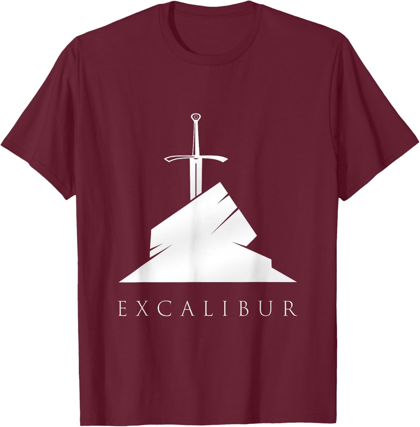 Excalibur The Legendary Sword in the Stone of King Arthur T-Shirt - T-Shirt | Maroon