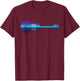 Musician Guitar Shaped Trees Lake Reflection of Cabin Moon T-Shirt - T-Shirt | Maroon
