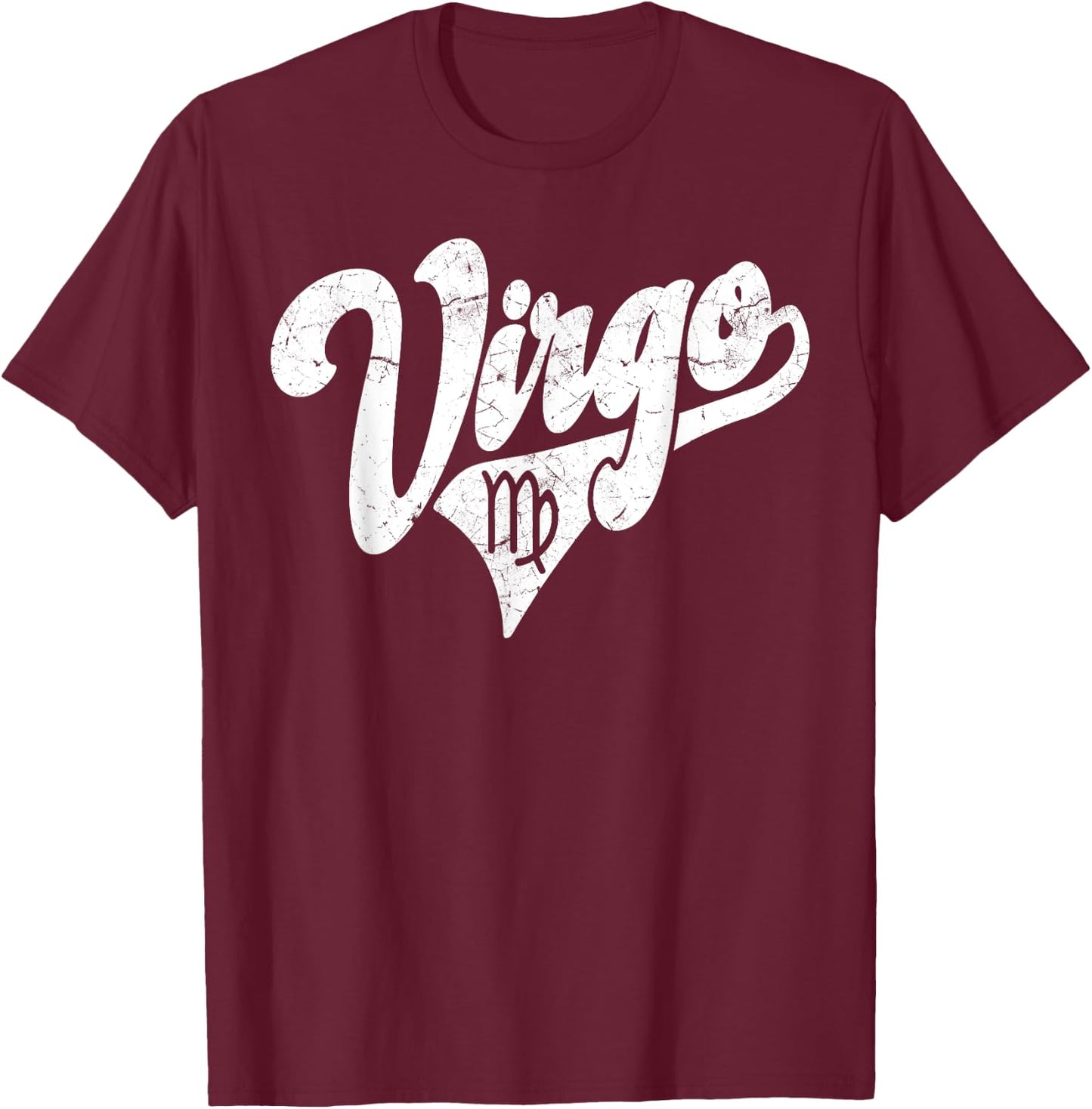 Virgo Retro Zodiac - Astrology - Horoscope, Virgo T-Shirt - T-Shirt | Maroon