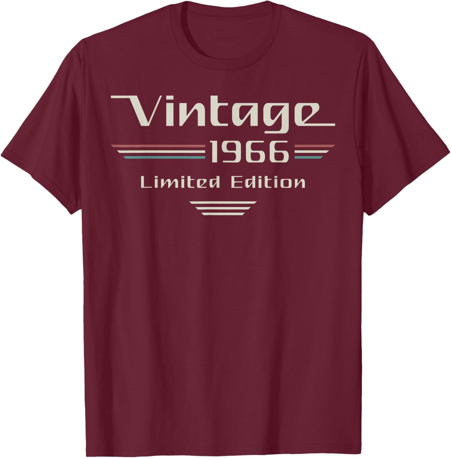 Vintage 1966 Limited Edition Classic Car 60th Birthday T-Shirt - T-Shirt | Maroon