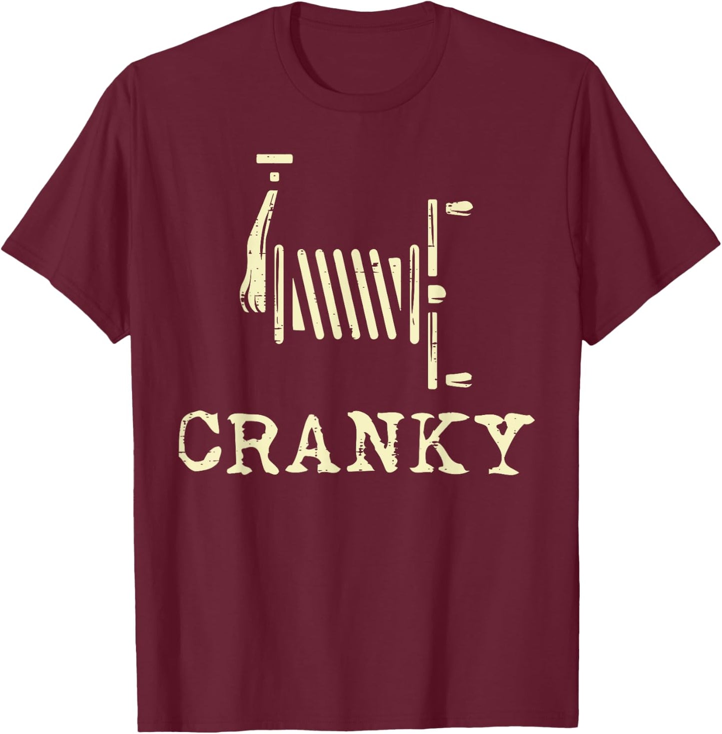 Cranky Fishing Reel Funny Crankbait Fisherman Dad Men Women T-Shirt - T-Shirt | Maroon