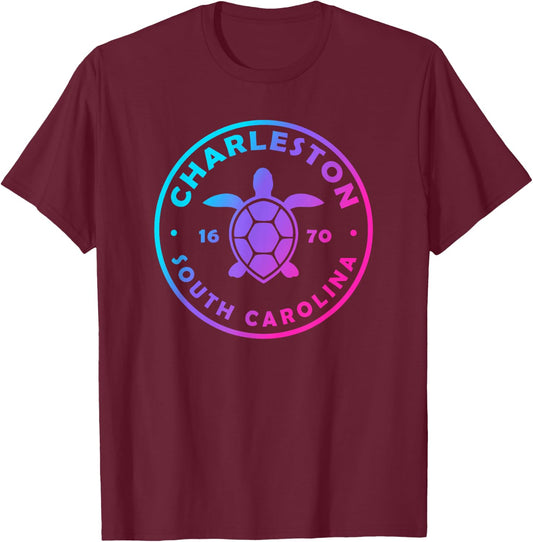 Charleston South Carolina Sea Turtle Tie Dye Beach Vacation Men Women Girls Kids T-Shirt - T-Shirt | Maroon
