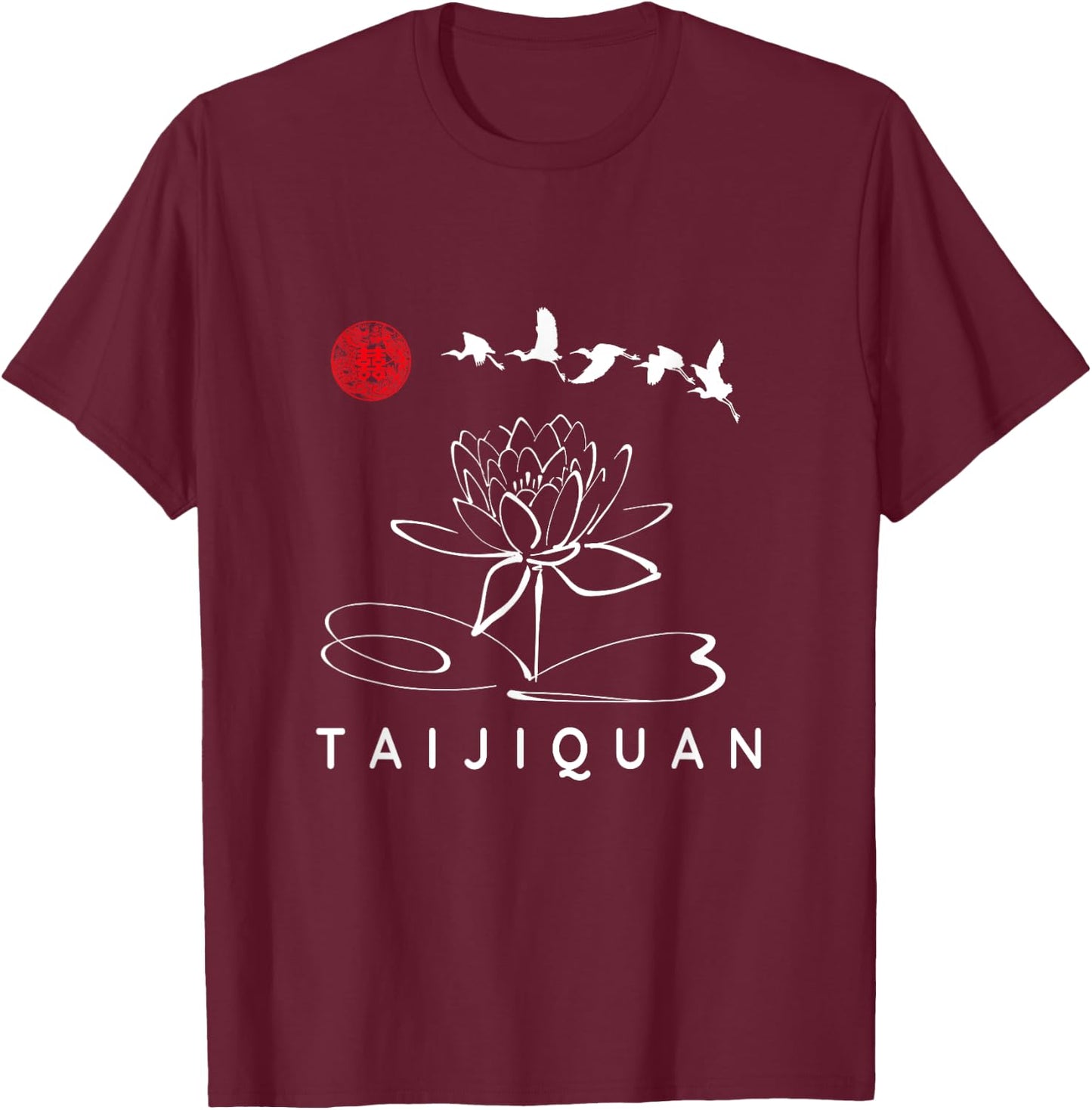 Taijiquan Instructor / Taijiquan Students / Classic Lotus T-Shirt - T-Shirt | Maroon