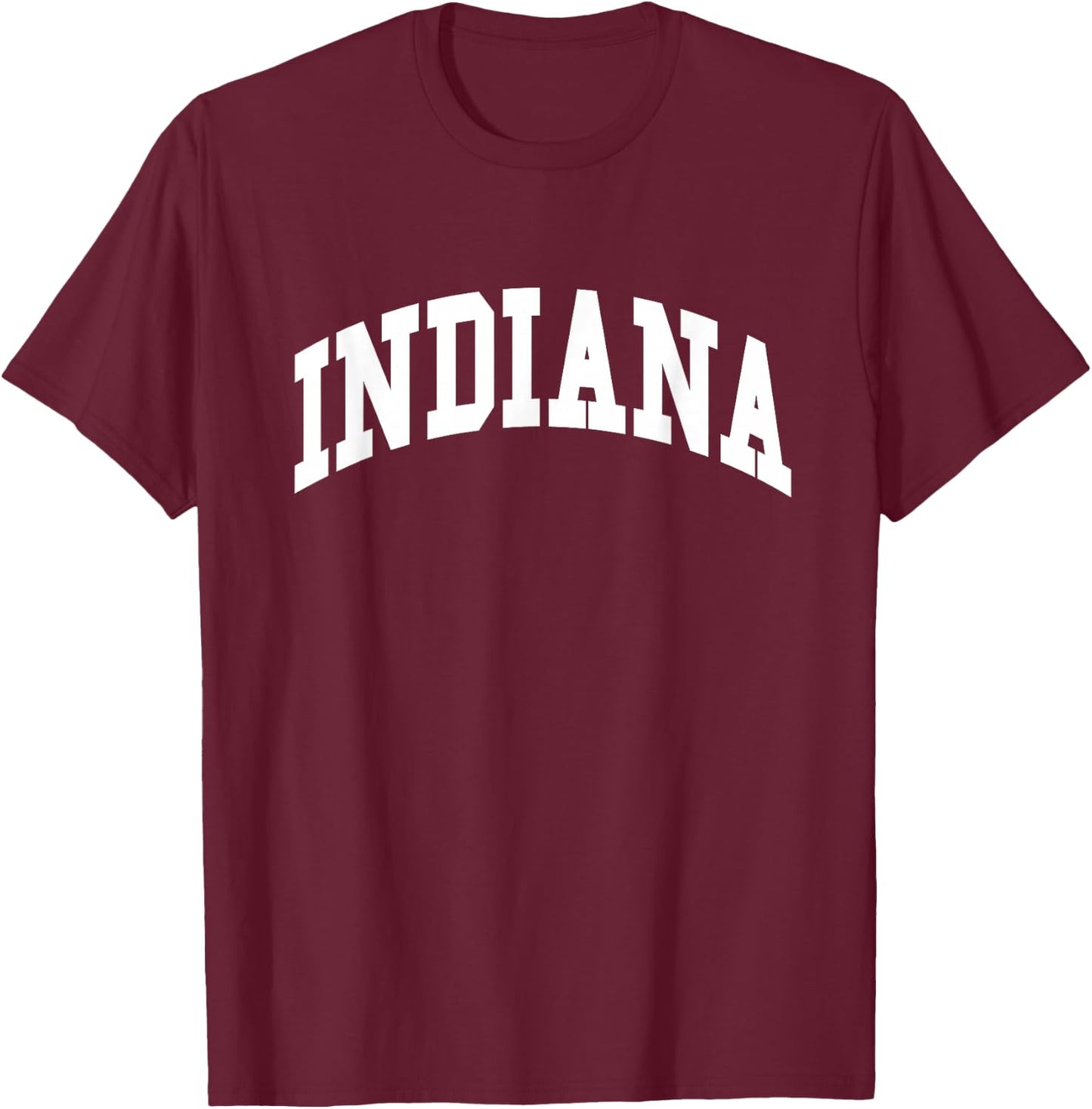 Graphic Crew Inc. INDIANA - Throwback Design - Classic , Small, Red T-Shirt - T-Shirt | Maroon