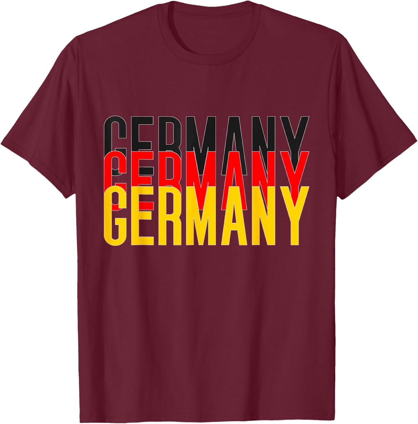 Germany Flag Heartbeat for Germany Men Women Kid Deutschland T-Shirt - T-Shirt | Maroon