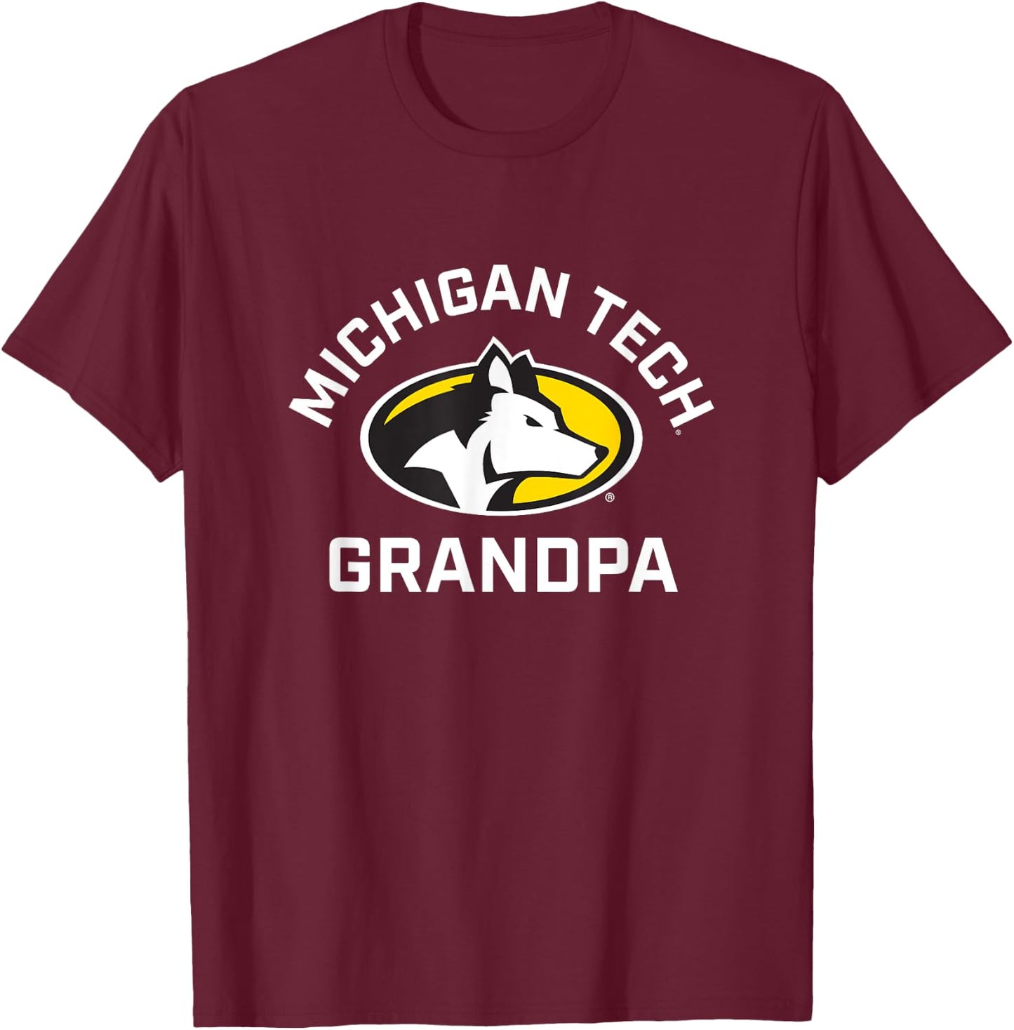Michigan Tech Huskies Arched Grandpa T-Shirt - T-Shirt | Maroon