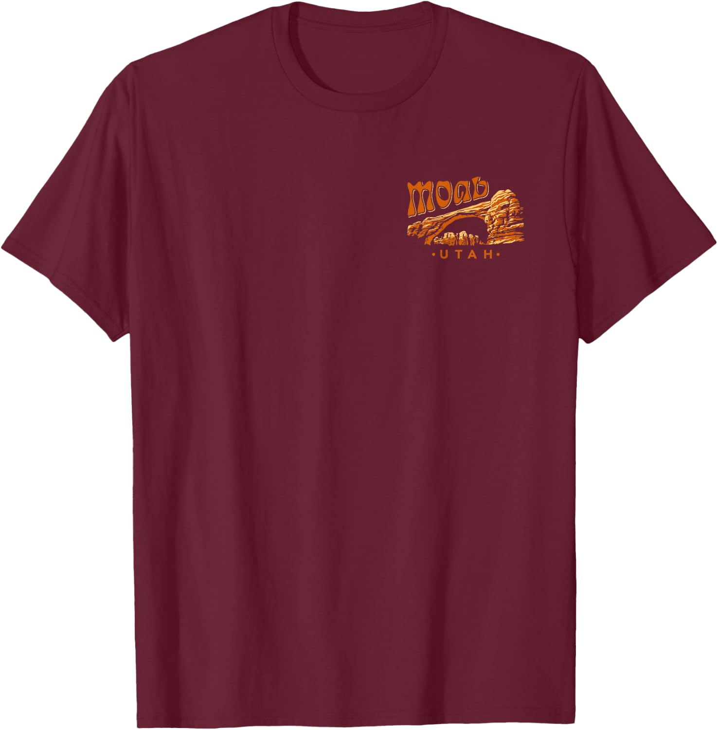 Moab Utah (Design on Front and Back) T-Shirt - T-Shirt | Maroon