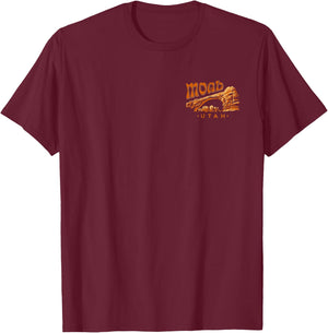 Moab Utah (Design on Front and Back) T-Shirt - T-Shirt | Maroon