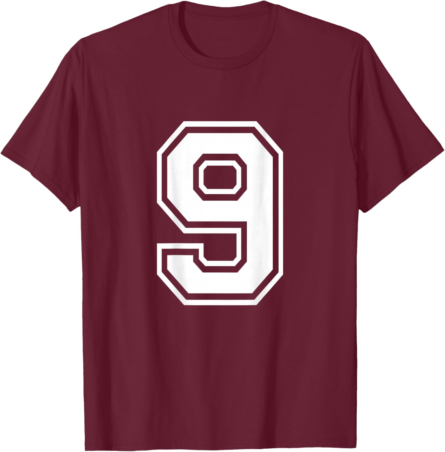 Number 9 Shirt Sports Player Number BACK of Shirt T-Shirt - T-Shirt | Maroon