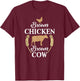 Brown Chicken Brown Cow shirt Funny Joke T-Shirt - T-Shirt | Maroon