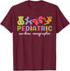Pediatric Cardiac Sonographer Cute Animals PEDS Nurse Week T-Shirt - T-Shirt | Maroon