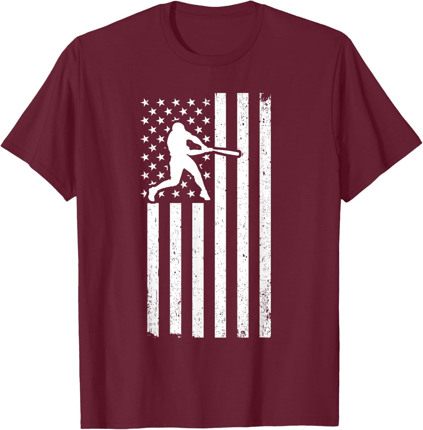 USA Flag Patriot Baseball & Softball Sport & T-Shirt - T-Shirt | Maroon