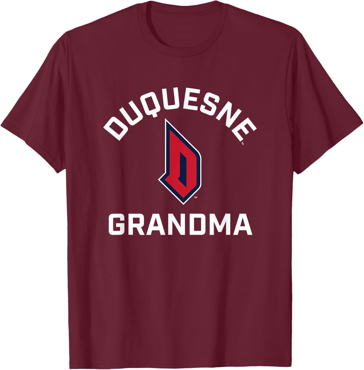 Duquesne University Dukes Arched Grandma T-Shirt - T-Shirt | Maroon