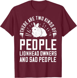 Lionhead Rabbit Bunny Funny T-Shirt - T-Shirt | Maroon