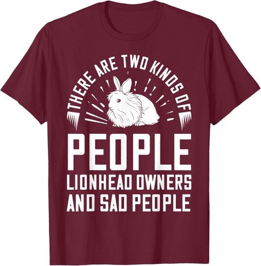 Lionhead Rabbit Bunny Funny T-Shirt - T-Shirt | Maroon