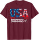 Synchronized Swimming United States Flag USA Sport swimming T-Shirt - T-Shirt | Maroon
