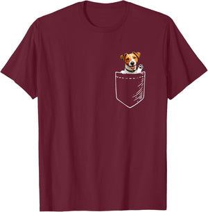 Kids JRT Dog Lover Pocket Jack Russell T-Shirt - T-Shirt | Maroon