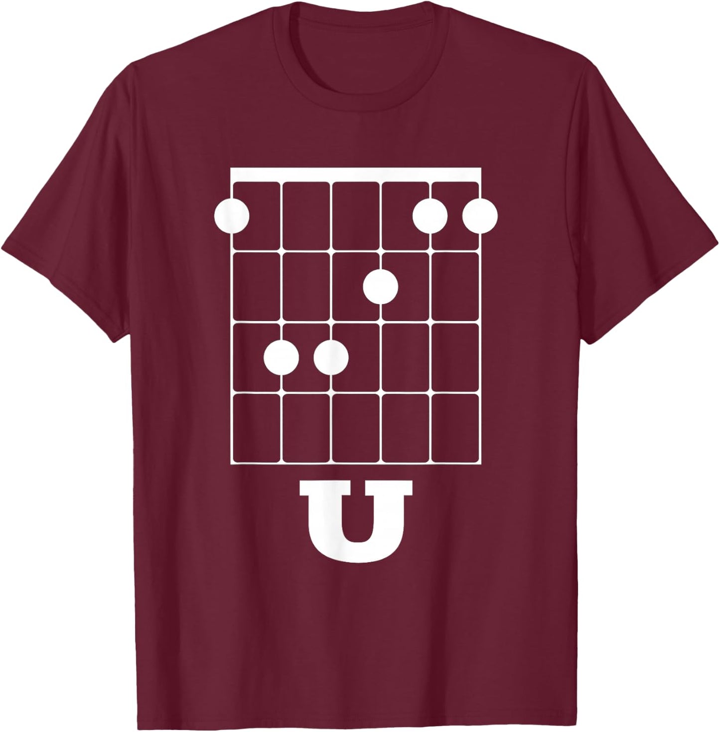 Funny Guitar Shirt - F Chord U T-Shirt - T-Shirt | Maroon