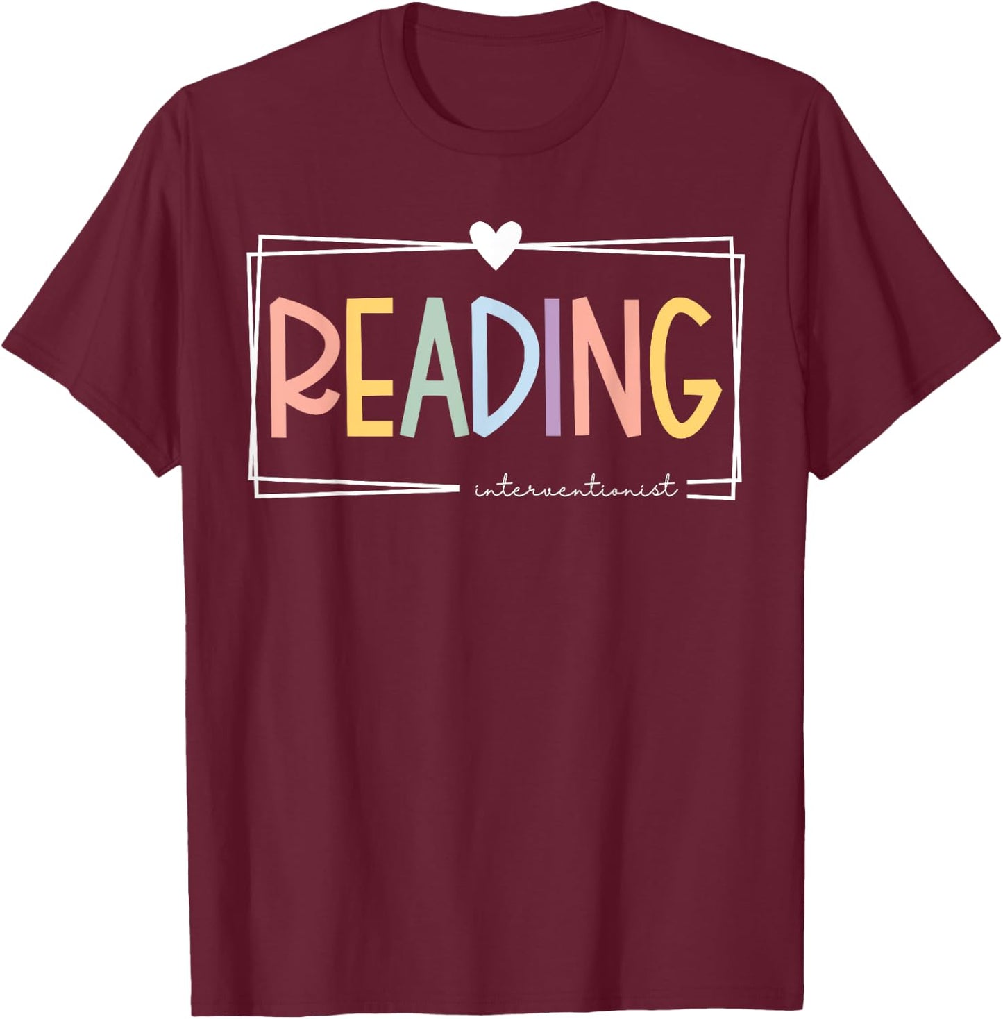 Retro Reading Interventionist Reading Specialist Team T-Shirt - T-Shirt | Maroon