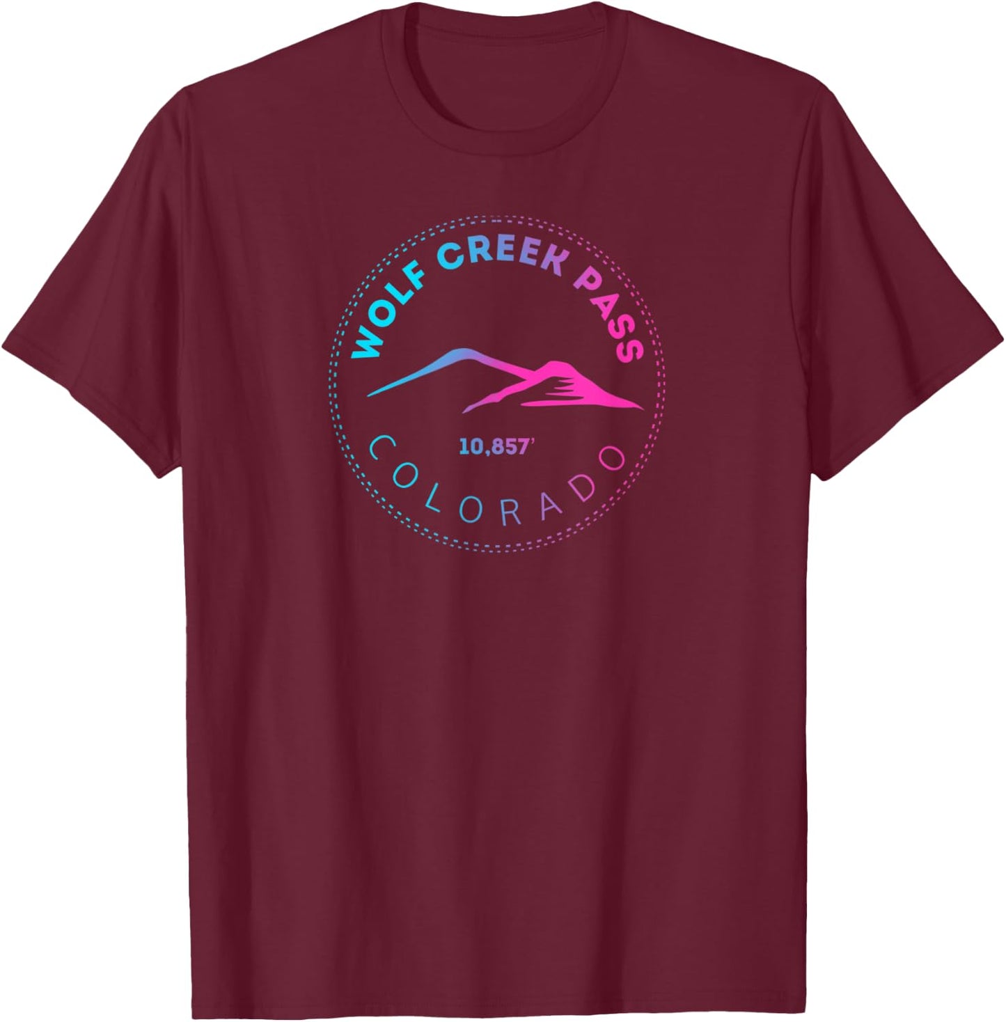 Wolf Creek Pass Colorado – Radiant Elevated Mountain T-Shirt - T-Shirt | Maroon