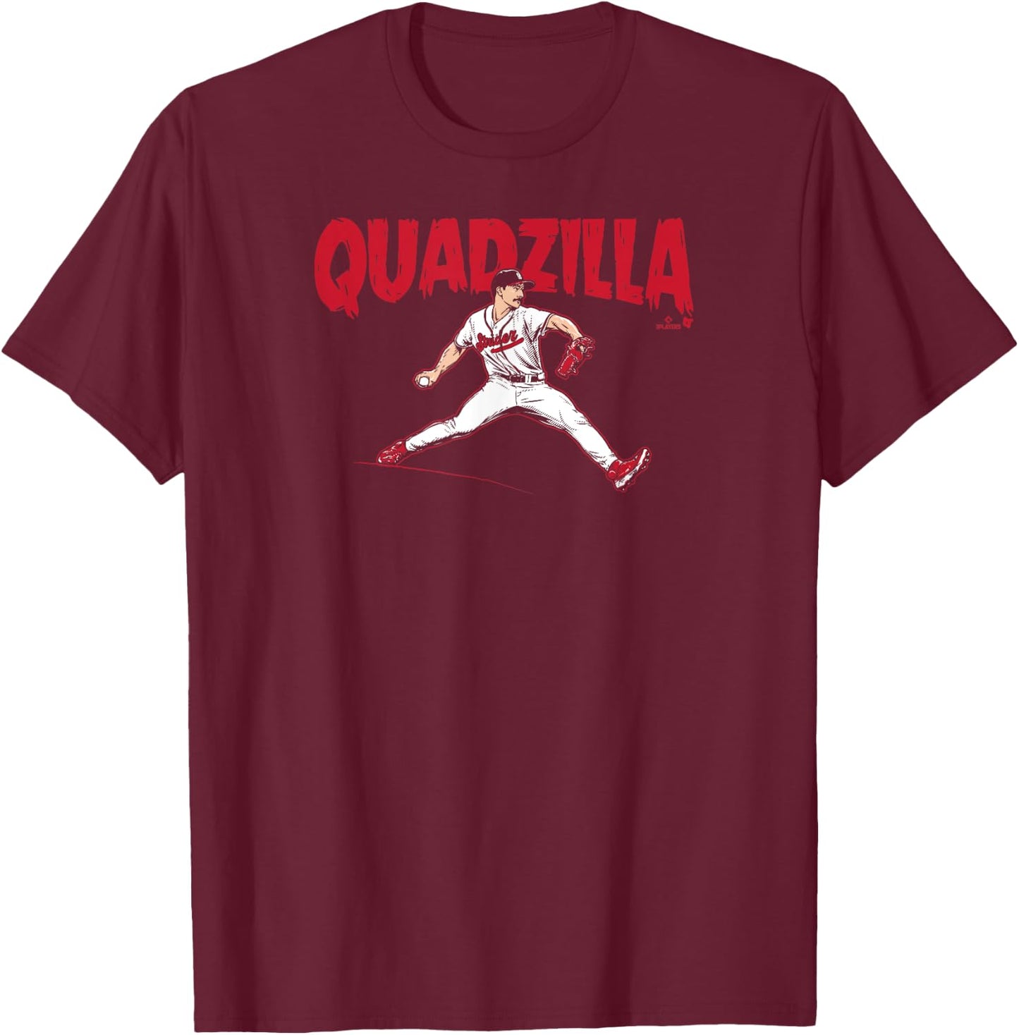 BreakingT - Spencer Strider Quadzilla Atlanta Baseball - Men's Blue Short Sleeve Classic Fit - Small T-Shirt - T-Shirt | Maroon