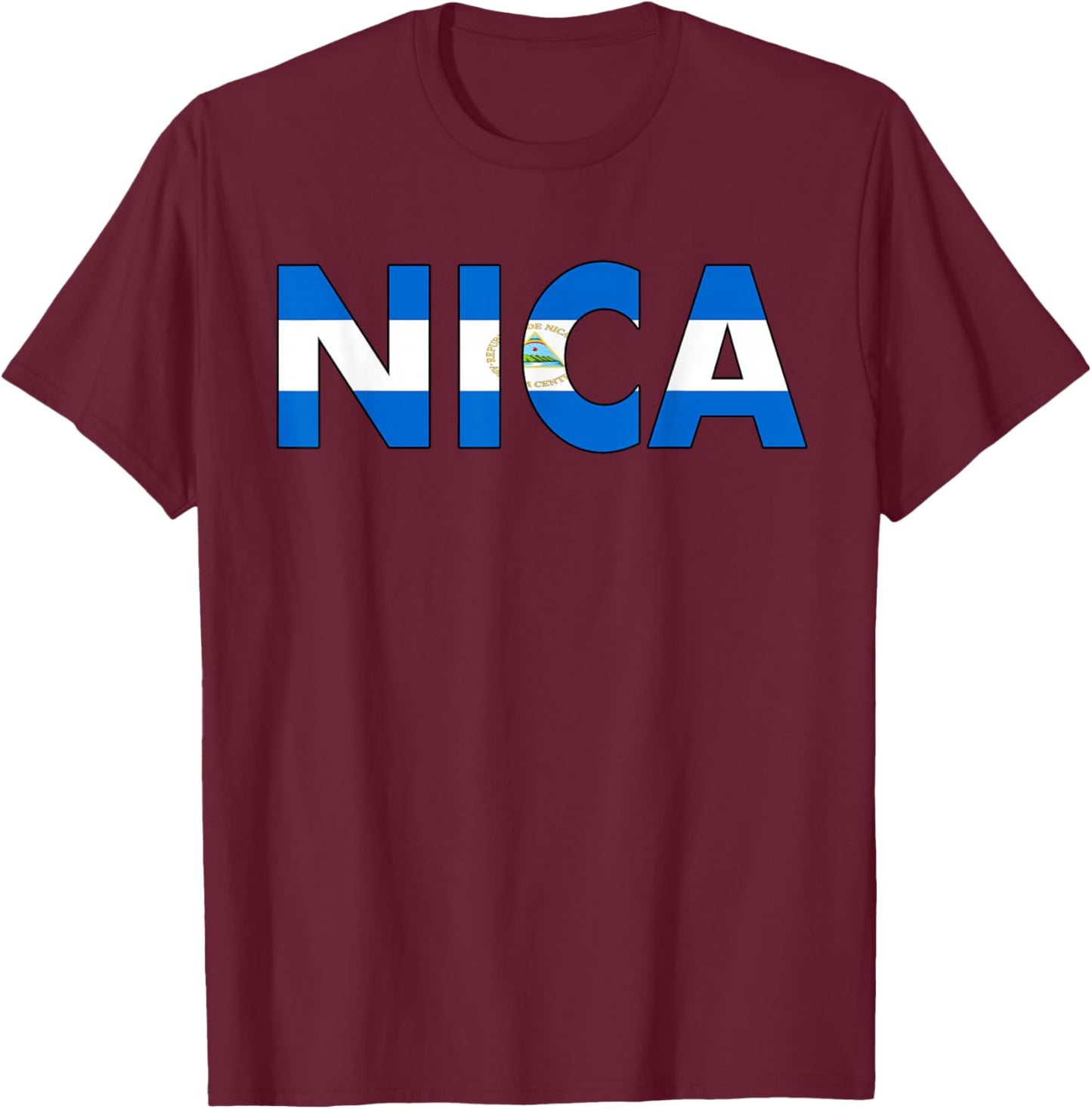 Diseño De Nicaragua Flag Nica Design For Nicaraguans T-Shirt - T-Shirt | Maroon