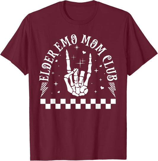 Elder Emo Mom Club Emo Lifestyle Emo Music Goth Subculture T-Shirt - T-Shirt | Maroon