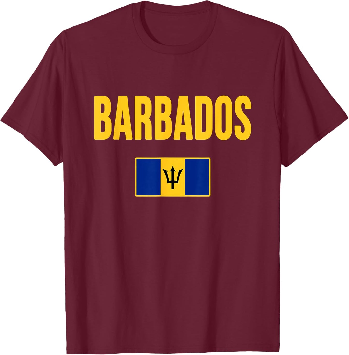 Barbados Flag Barbadian Souvenir T-Shirt - T-Shirt | Maroon