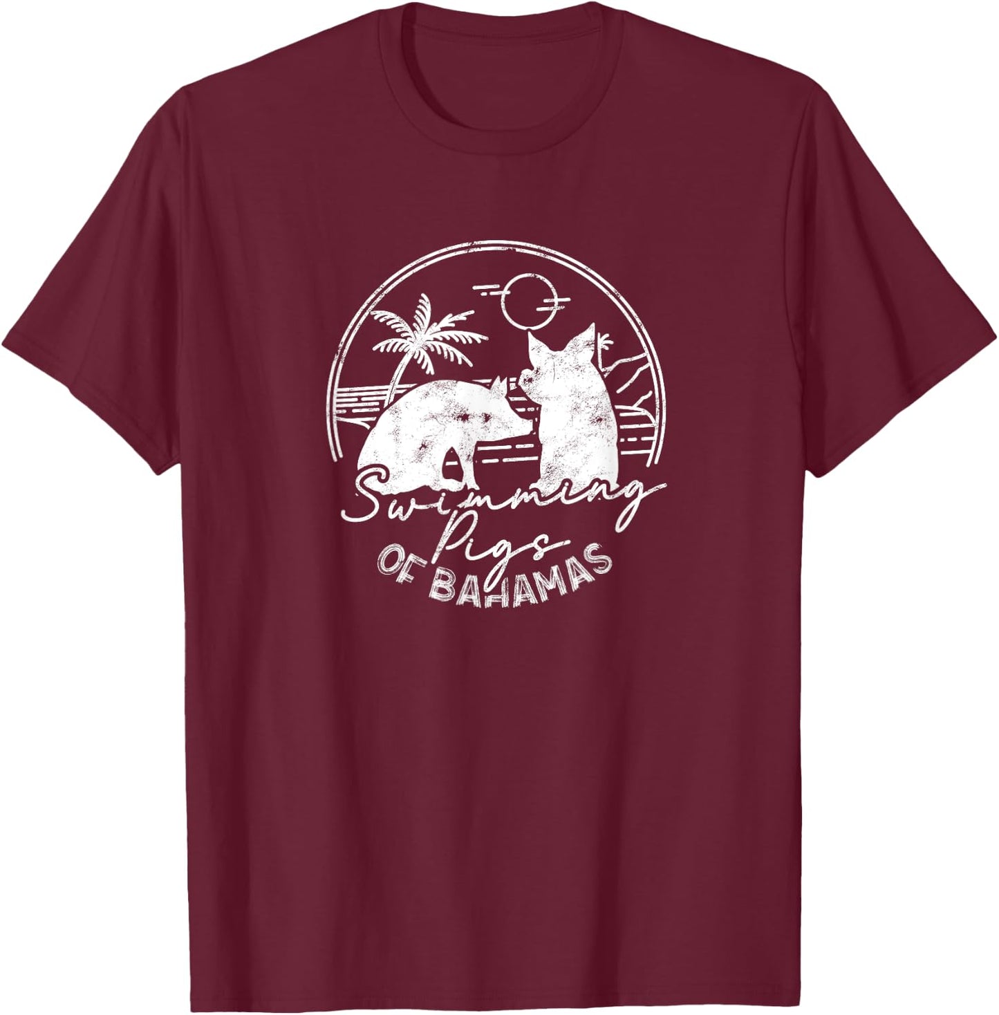 Swimming pigs of bahamas - Bahamas North Sea Beach Vacation Men Women T-Shirt - T-Shirt | Maroon