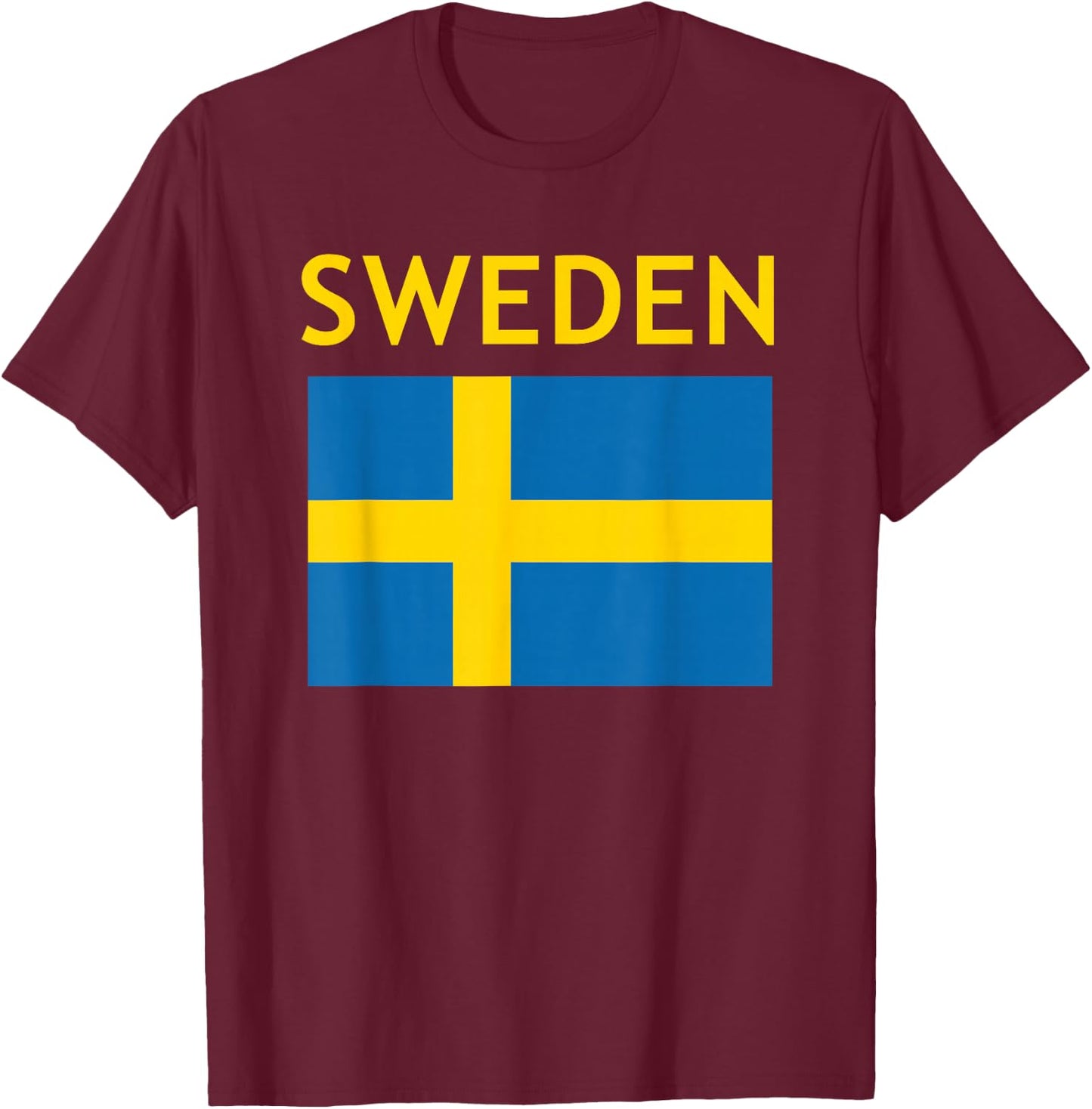 Kids Vintage Sweden Flag Swedish Souvenir Boys Girls Toddler T-Shirt - T-Shirt | Maroon
