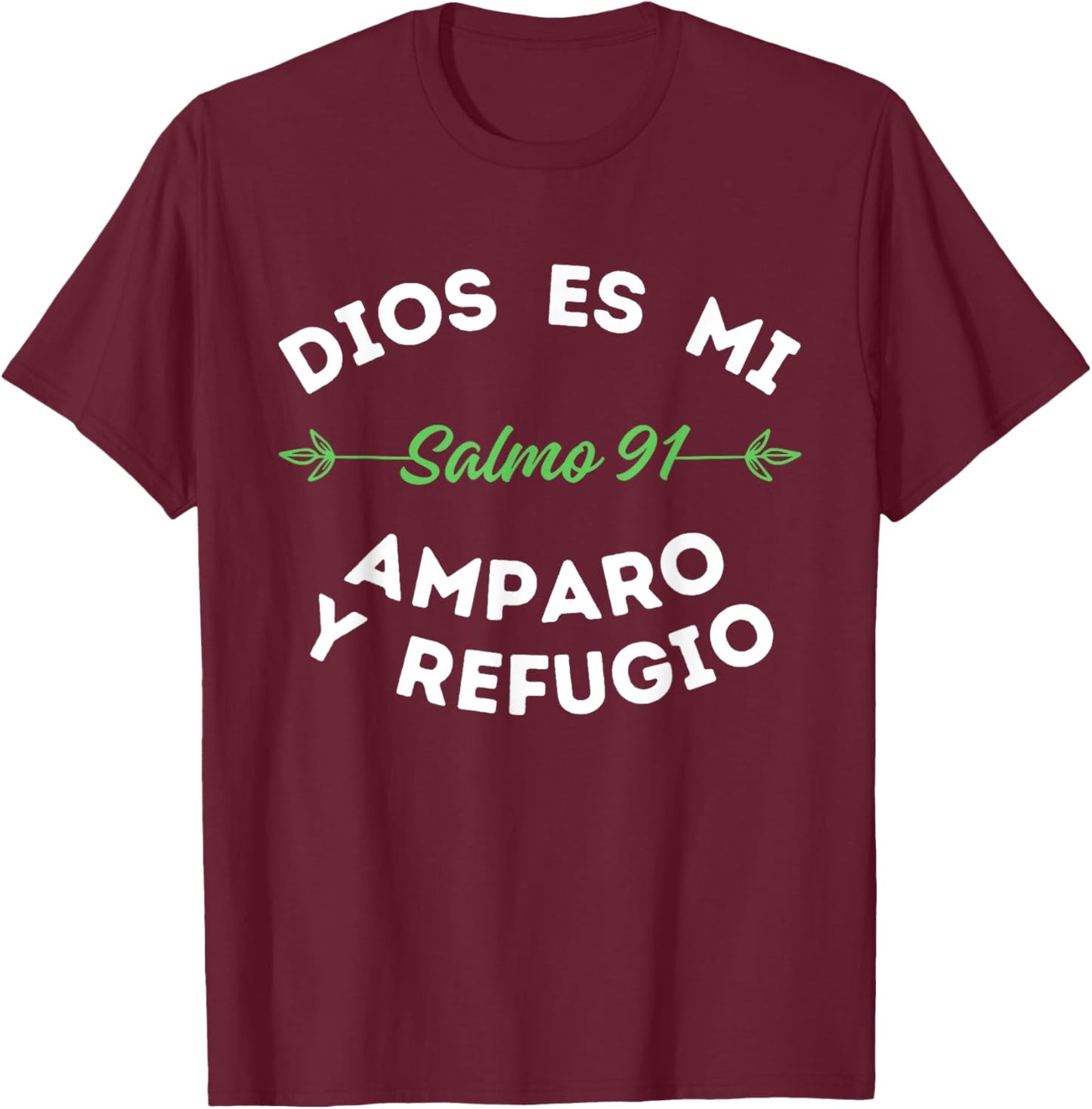 Psalms 91 or Salmo 91, Christian Bible Verses in Spanish T-Shirt - T-Shirt | Maroon
