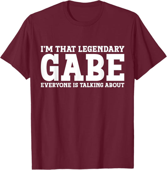 Gabe Personal Name First Name Funny Gabe T-Shirt - T-Shirt | Maroon