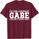 Gabe Personal Name First Name Funny Gabe T-Shirt - T-Shirt | Maroon
