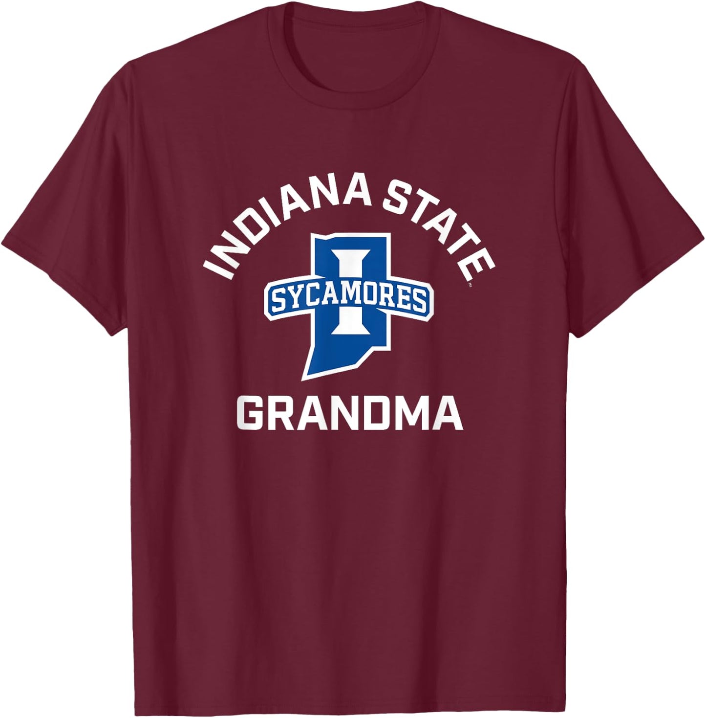 Indiana State University Sycamores Arched Grandma T-Shirt - T-Shirt | Maroon