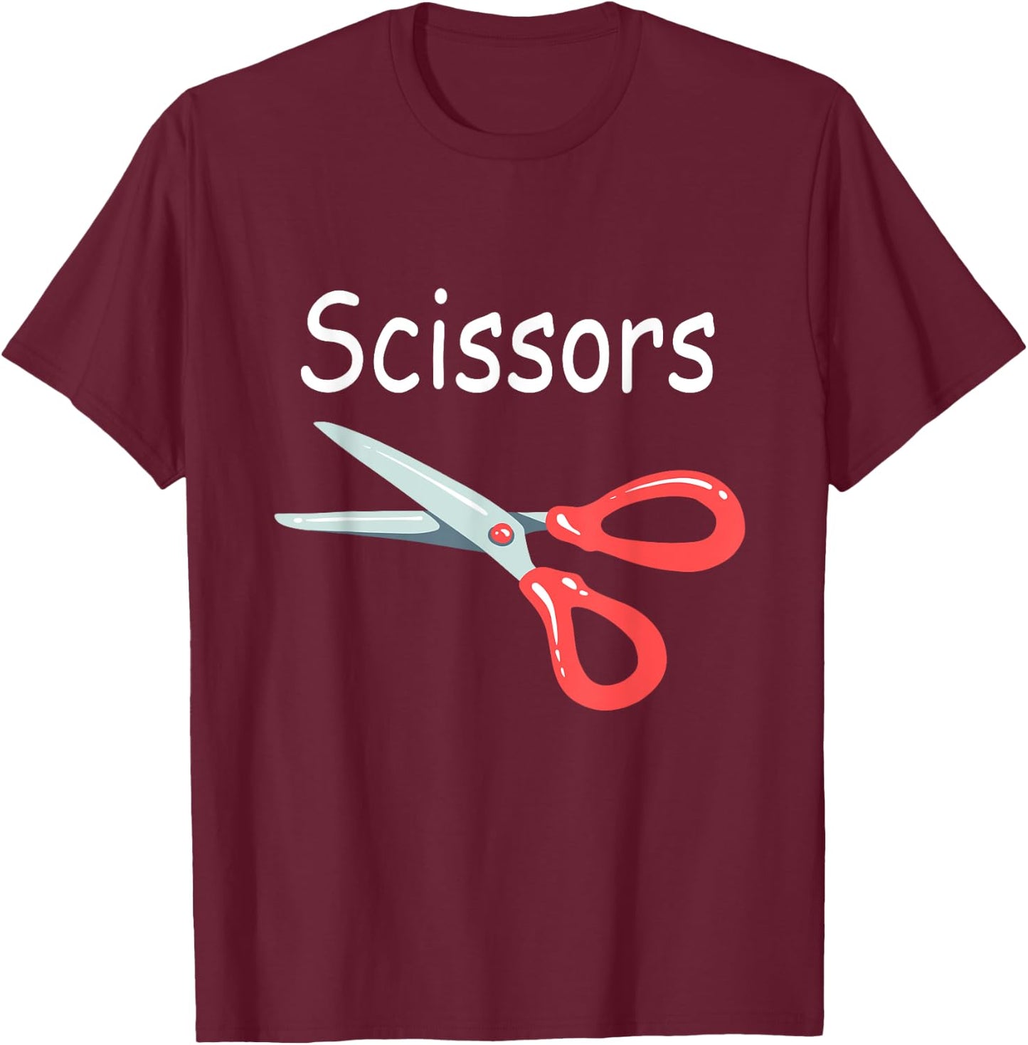 Rock Paper Scissors Matching Halloween Costumes T-Shirt - T-Shirt | Maroon
