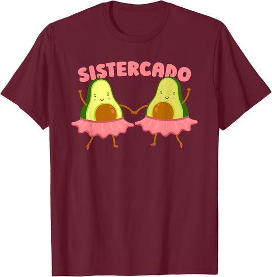Sister Avocado Sis Sibling - Family Sister T-Shirt - T-Shirt | Maroon