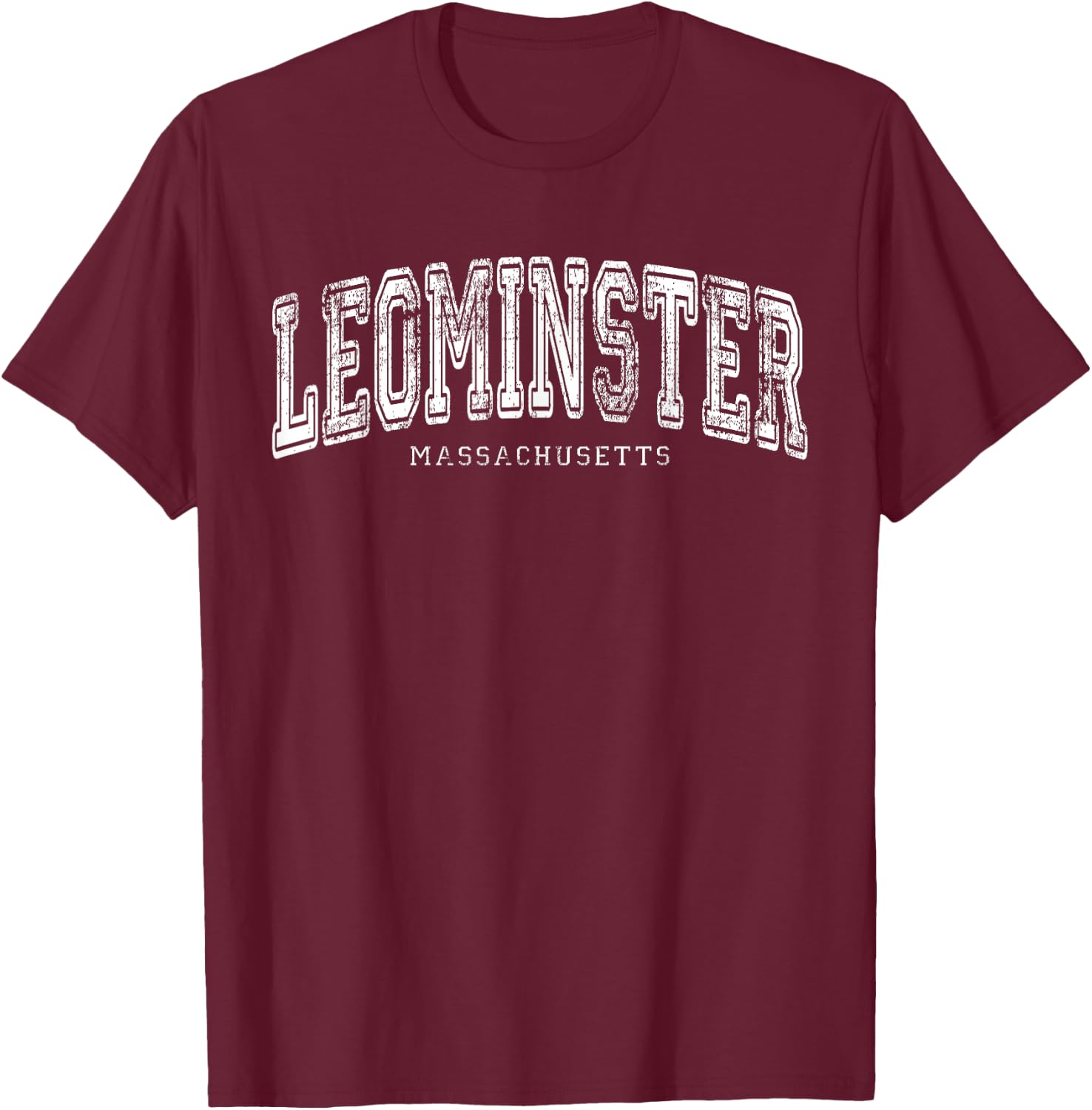 Leominster Massachusetts Vintage Retro US City State Travel T-Shirt - T-Shirt | Maroon
