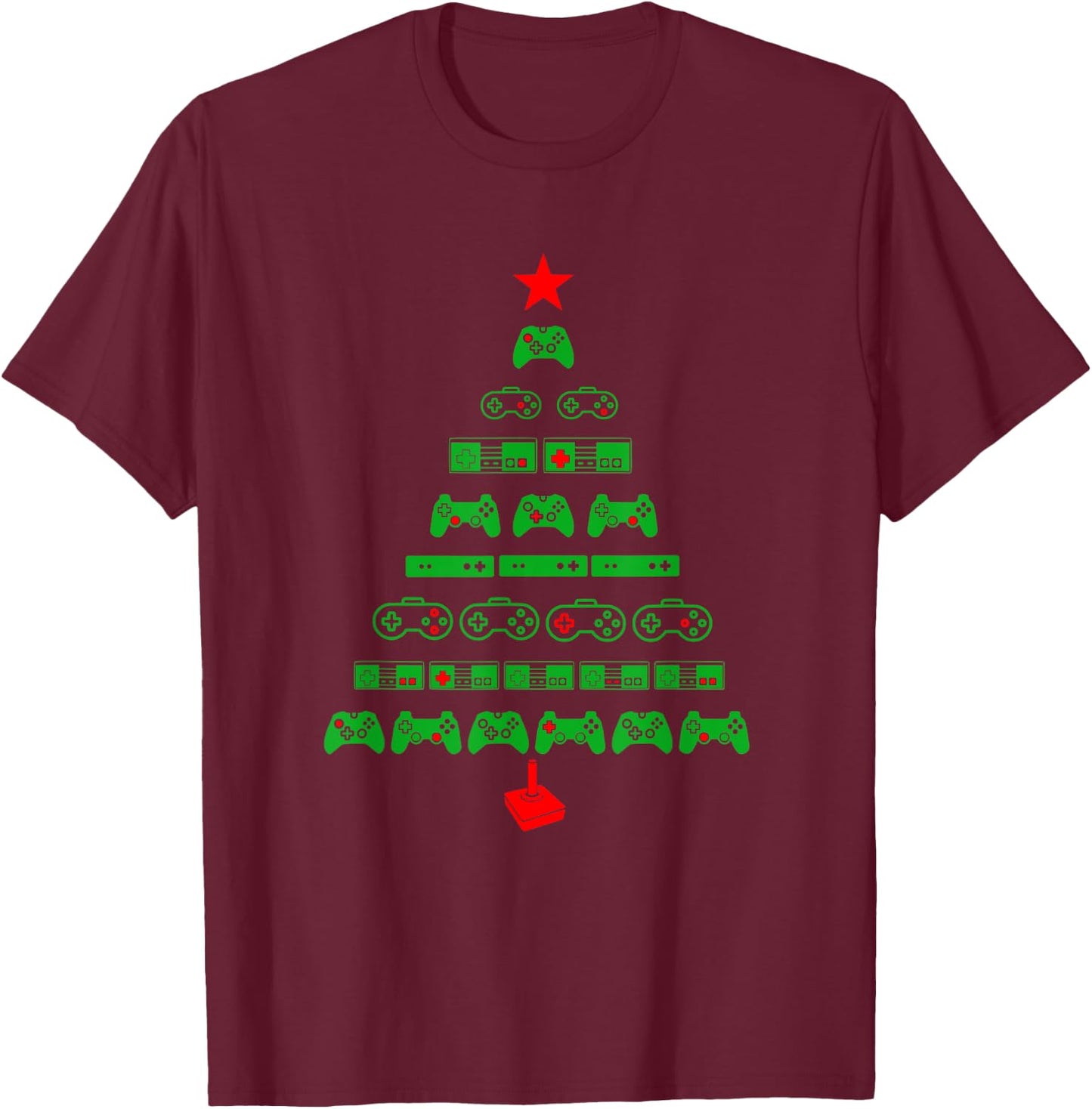 Christmas Gamer Shirt - Video Games T-Shirt - T-Shirt | Maroon